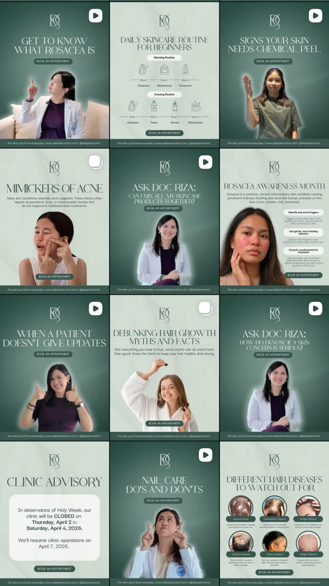 Daily Skin Clinic social content