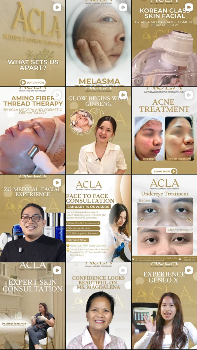 ACLA MedSpa social media grid