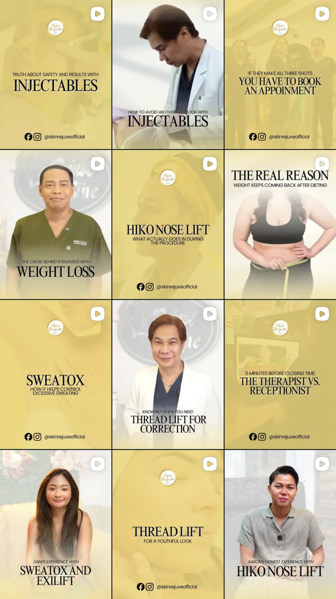 Skin Rejuve social media grid