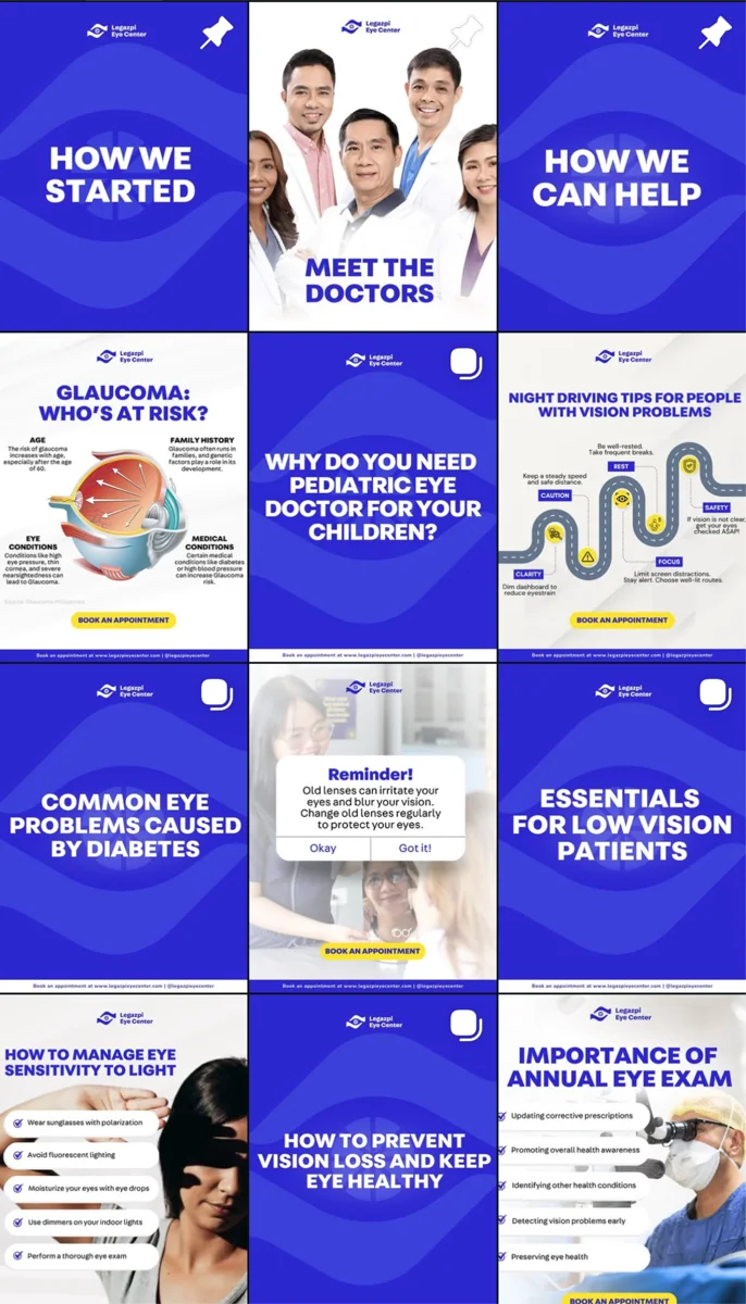 Legazpi Eye Center social media grid