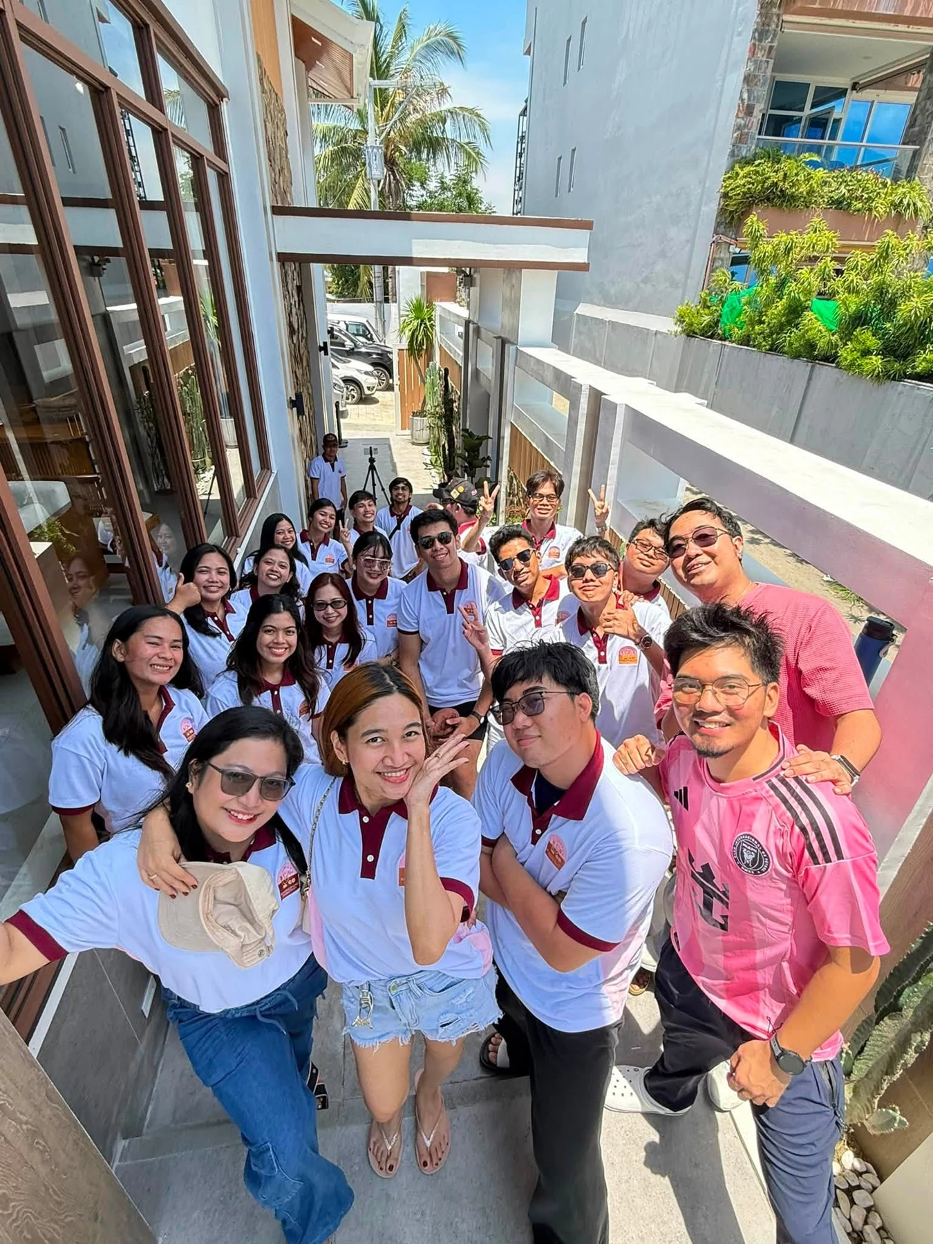 A group photograph during a team outing